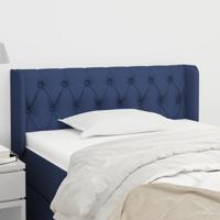 Hoofdbord met randen 93x16x78/88 cm stof blauw