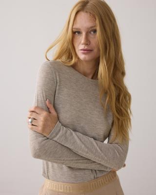 Summum Top Soft Lurex 3s5170-30644 T-shirt Lange Mouw 706 Funghi