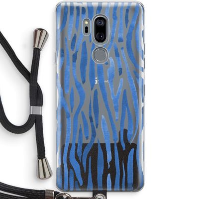 Blauwe nerven: LG G7 Thinq Transparant Hoesje met koord