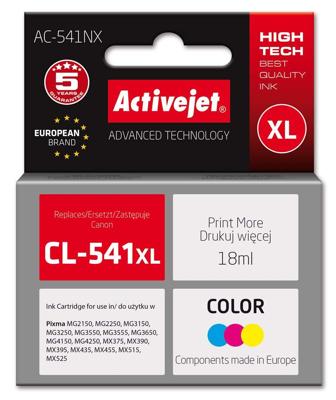 Activejet AC-541NX inkt voor Canon printer (vervanging Canon CL-541XL) Supreme, 18 ml, blauw, geel, rood