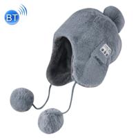 Bluetooth warm pluche hoed ondersteunt telefoonbeantwoording & Bluetooth foto nemen & muziek spelen (grijs)