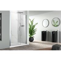 Nemo Pina Xl draaideur 120x200cm met vast paneel 6mm Helder veiligheidsglas met antikalk links en rechts Chroom 444.004.011.VM