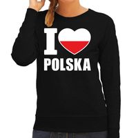 I love Polska sweater / trui zwart voor dames - thumbnail