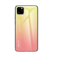 Voor iPhone 11 Pro Max gradiënt kleur glas geval (geel)