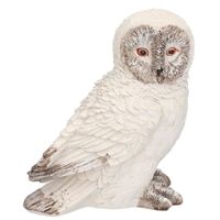 Wit sneeuwuil Snowy vogel decoratie beeldje 13 cm