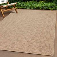 Vloerkleed ZIZUR beige binnen en buiten 240x240 cm jute look