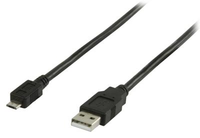 Valueline vlcp60500b05 usb 2.0 usb a male - usb micro b male kabel 0,50 m zwart