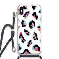 Cheetah color: iPhone XS Transparant Hoesje met koord