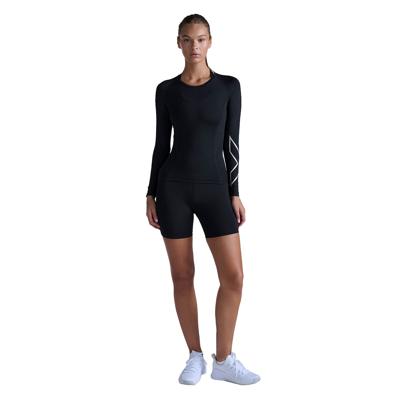 2XU Core compression hardloopshirt lange mouw Black dames 2XU Core compression hardloopshirt lange mouw Black dames