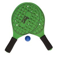 Groene beachball set met tennisracketprint buitenspeelgoed - thumbnail