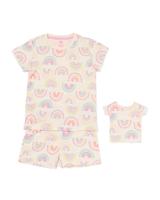 HEMA Kindershortama regenboog met poppenpyjama multi (multi)