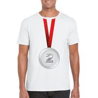 Zilveren medaille kampioen shirt wit heren