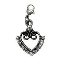 Klederdrachthanger hart met strass steentjes