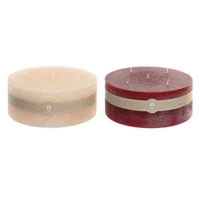 Kaars Home ESPRIT Rood Crème Kerstmis 25 x 25 x 10 cm (2 Stuks) Kaars Home ESPRIT Rood Crème Kerstmis 25 x 25 x 10 cm (2 Stuks)