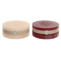 Kaars Home ESPRIT Rood Crème Kerstmis 25 x 25 x 10 cm (2 Stuks)