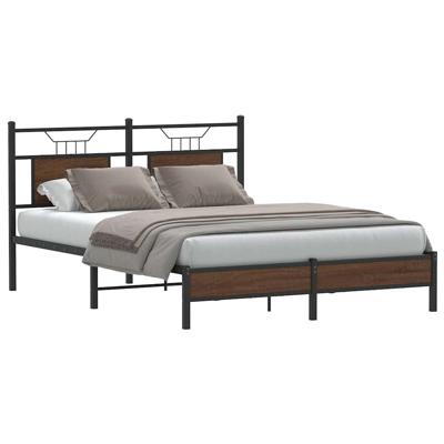 Bedframe zonder matras bewerkt hout bruin eikenkleur 140x190 cm