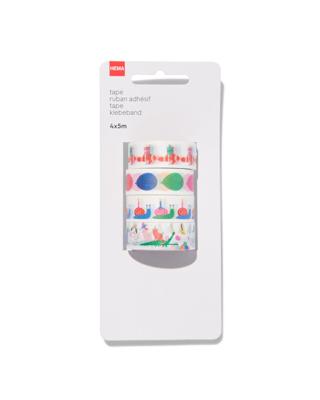 HEMA Washi Tapes 5mx1.5cm Feestbeesten - 4 Stuks