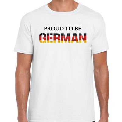 Duitsland Proud to be German landen t-shirt wit heren Duitsland Proud to be German landen t-shirt wit heren