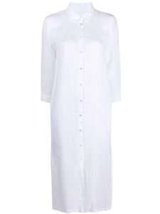 120% Lino robe-chemise longue en lin - Blanc