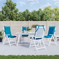 VidaXL Stoelkussens 4 st hoge rug oxford stof lichtblauw