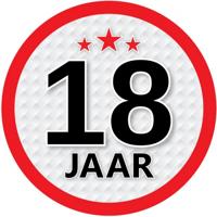 18 jaar leeftijd sticker - 6x - rond - Dia 15 cm - 18 jaar verjaardag - jubileum - leeftijd versieri