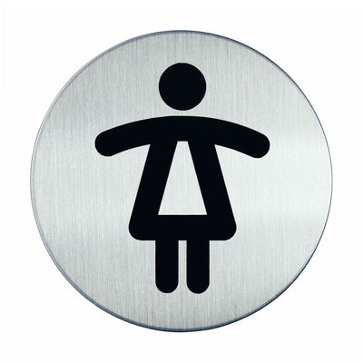 Novioproducts Pictogram zelfklevend rond damestoilet RVS