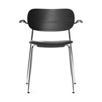 Audo Copenhagen Co Chair eetkamerstoel chrome met armleuning gestoffeerd