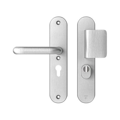 AXA AXA veiligheidsbeslag voordeur Oval Plus D-knop/U kruk PC55 met kerntrekbeveiliging SKG3 - aluminium