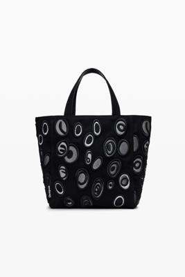 Geborduurde shopper tas - BLACK - U