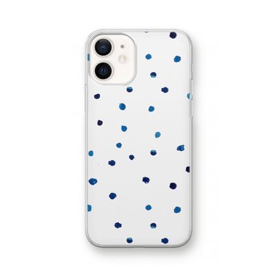 Blauwe stippen: iPhone 12 Transparant Hoesje