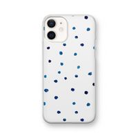 Blauwe stippen: iPhone 12 Transparant Hoesje