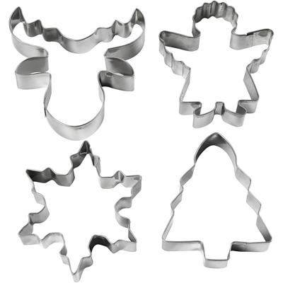 Creativ Company Uitsteekvormen, kerstboom, engel, rendier, sneeuwvlok, h: 8 cm, 4 stuk/ 1 doos
