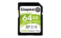 Kingston Canvas Select Plus SDHC 64GB SD-Kaart Zwart Kingston Canvas Select Plus SDHC 64GB SD-Kaart Zwart