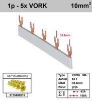 SEP Verdeelkam 1f Vork 5p 36mm grijs F01105G06