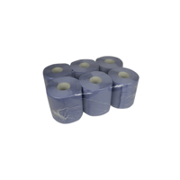 Poetsrol Midi Blauw 1 laags 6x1,3kg/rol BUDGET recycled T9