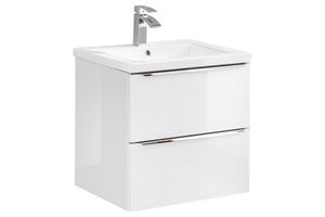 Comad Capri White badkamermeubel 60cm met witte wastafel en kraangat wit/eiken