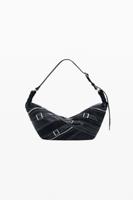 Kleine tas met leerlook en gespen - BLACK - U
