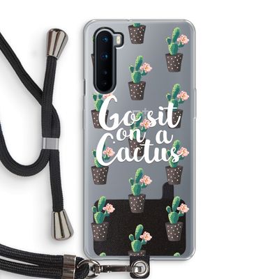 Cactus quote: OnePlus Nord Transparant Hoesje met koord