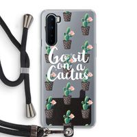 Cactus quote: OnePlus Nord Transparant Hoesje met koord
