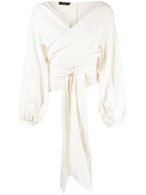 VOZ blouse Peasant à design cache-cœur - Blanc