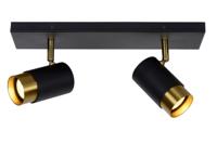 Lucide FLORIS - Plafondspot - 2xGU10 - Zwart