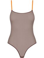 Maison Close body à empiècement en mesh - Marron