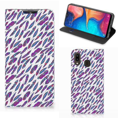 Samsung Galaxy A30 | Hoesje met Magneet | Feathers Color Samsung Galaxy A30 | Hoesje met Magneet | Feathers Color