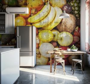 Fruit op beton Fotobehang stenen muur