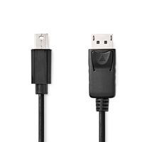 Mini DisplayPort-Kabel | DisplayPort 1.2 | Mini-DisplayPort Male | DisplayPort Male | 21.6 Gbps | Vernikkeld | 1.00 m | Rond | PVC | Zwart - thumbnail
