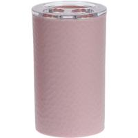 Badkamer tandenborstelhouder - roze - met diamonddesign - 7 x 11 cm