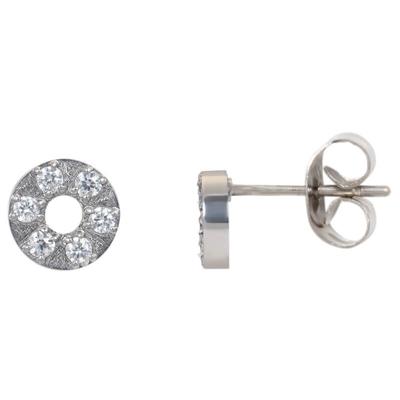 iXXXi Oorbellen Circle Stone 6 mm Zilver
