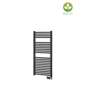 Plieger Palermo-EL III/Fischio elektrische designradiator horizontaal 1111x500mm 500W donkergrijs structuur 7255807