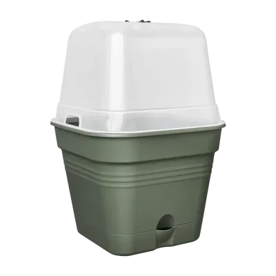 Elho green basics growpot square all-in-1 leaf green 15