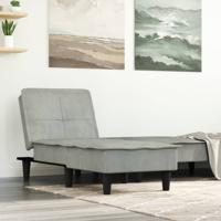 Chaise longue fluweel lichtgrijs Chaise longue fluweel lichtgrijs
